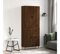 ShCuShan Buffet Haut Chêne Marron 69,5x34x180 cm Bois d'ingénierie,Commode Haute,Meuble A Tiroir,Commode Tiroirs