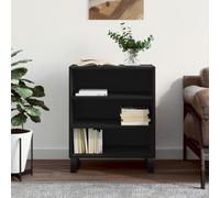 ShCuShan Buffet noir 57 x 35 x 70 cm en bois multicouche, buffet de cuisine, meuble avec structure en bois, compartiments ouverts et armoires, buffet pour salon, chambre, bureau
