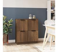 ShCuShan Buffets 2 pièces chêne marron 30 x 30 x 70 cm en bois multicouche, buffet de cuisine, armoire de cuisine, commode pour chambre à coucher, bibliothèque, buffet pour salle à manger