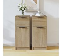 ShCuShan Buffets 2 pièces chêne Sonoma 30 x 30 x 70 cm en bois multicouche, Buffet salon, armoire de cuisine, armoire de cuisine, commode pour chambre à coucher, bibliothèque, buffet pour salle à