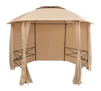 ShCuShan Chapiteau Tente de Jardin avec Rideaux Hexagonal 360 x 265 cm,Tente De Réception,Protection UV