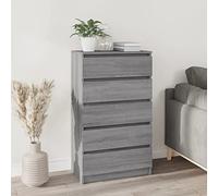 ShCuShan Commode Gris Sonoma 60 x 36 x 103 cm en bois multicouche, commode en bois, meuble de rangement pour chambre à coucher, salon
