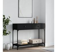 ShCuShan Table console noire 100 x 34,5 x 75 cm en bois multicouche, table console extensible, table économe en espace, design moderne et élégant, console pour maison et bureau