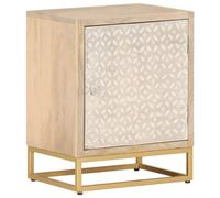 ShCuShan Table de chevet 40 x 30 x 50 cm en bois massif de manguier et fer, tables de chevet, tiroirs de chevet, table d'appoint, table de chevet, organiseur de rangement pour la maison et la chambre