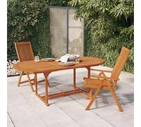 ShCuShan Table de Jardin 200x100x75 cm, Bois d'eucalyptus Solide, Extensible, Parasol, Modern Classique, Marron-rouge