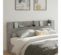 ShCuShan Tête de lit avec boîte à LED Gris ciment 220 x 16,5 x 103,5 cm, tête de lit, tête de lit et table de chevet, tête de lit double