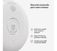 SHD by oneConcept Détecteur de fumée DOF Pro10 Plastique Signal d'alarme : 85 dB Durée de vie des piles : 10 ans