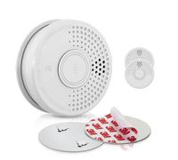 SHD by OneConcept Detecteur de Fumée, 3X Alarme Incendie Détecteur Fumée pour la Maison, Bureaux, Detecteur de Fumee de Cuisine à Capteur Optique avec Fonction Test et Silencieux, Détecteurs de Fumée