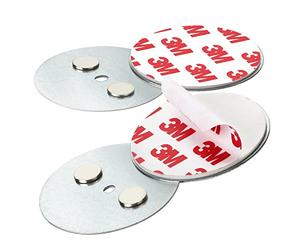 SHD Klebepads Lot de 2 supports magnétiques pour mini détecteurs de fumée, auto-adhésifs 3M, avec support magnétique, Ø 50 mm, montage sûr, rapide et facile, sans perçage, sans vis