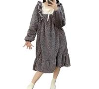 SHDEYAVK, Chemise De Nuit Femme Hiver 5XL Grande Taille Hiver Chaud Chemises de Nuit Femmes épais à Manches Longues Flanelle Maison Robe vêtements de Nuit vêtements Chauds en Vrac(3XL)