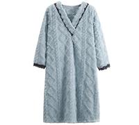 SHDEYAVK, Chemise De Nuit Femme Hiver Chemise de nuit for femmes, flanelle polaire, chemises de nuit chaudes, velours corail, poches épaisses, vêtements de nuit, pyjama d'hiver, vêtements de maison, v