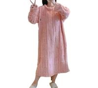 SHDEYAVK, Chemise De Nuit Femme Hiver Hiver Grande Taille à Manches Longues épais Chaud Flanelle Chemises de Nuit Femmes en Vrac Corail Velours vêtements de Nuit Robe de Nuit Chemise de Nuit(B,5XL)