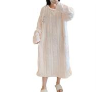 SHDEYAVK, Chemise De Nuit Femme Hiver Hiver Grande Taille à Manches Longues épais Chaud Flanelle Chemises de Nuit Femmes en Vrac Corail Velours vêtements de Nuit Robe de Nuit Chemise de Nuit(A,5XL)