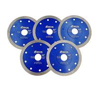 SHDIATOOL 5Pcs Disque à Tronçonner Diamant Dia 115mm avec X Maille Turbo Lame de diamant pour Tuile Marbre Granit Céramique （4,5 Pouces）