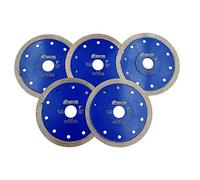 SHDIATOOL 5Pcs Disque à Tronçonner Diamant Dia 125mm avec X Maille Turbo Lame de diamant pour Tuile Marbre Granit Céramique （5 Pouces）