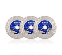SHDIATOOL Diamond Saw Blade Disco de corte de azulejos 115mm Triángulos Forma de corte y molienda de porcelana azulejos de granito mármol cerámica mampostería, 3pcs