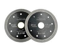 SHDIATOOL Disque à Tronçonner Diamant 2 Pièces 115mm avec Maillé Turbo pour Porcelaine Tuile Céramique Granit Marbre (Dia 4,5 Pouces)