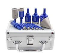 SHDIATOOL Forets Carrelage Diamant,Scie de carottage pour Porcelaine avec 6mm Carbure Positionnement/30mm Hex Chamfer/10mm Hex Barres de broyage, Foret 10pcs (5/6/8/10/12/20/25/28/32/35MM)