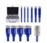 SHDIATOOL Jeu de mèches diamantées Forets à sec pour carreaux de porcelaine Marbre Céramique Granit,6/6/6/8/10/12/20/25/28/32mm/25mm Barres de broyage brasées et Tiges hexagonales