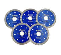 SHDIATOOL Lot de 5 disques à tronçonner diamantés 105 mm super fins en maille X pour carrelage, marbre, céramique, porcelaine