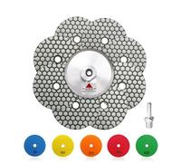 SHDIATOOL Lot de 8 tampons de polissage à sec diamant - 100 mm (3 grains 50 + 2 grains 100 + 3 grains 200/400/800) et support en aluminium M14 pour granit, marbre, pierre artificielle, quartz pour