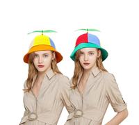 SHDIEHJFMLDH 2 pièces Casquette à Hélice,Casquette Hélicoptère,Colorée Hélice Casquette hélicoptère,DrôLe De Chapeau Seau,Convient aux adultes et aux enfants (57CM)