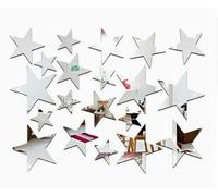 SHDOFN 40 Pièces De Patchs De Miroir Étoile, Autocollants Fortement Adhésifs, Matériaux De Décoration De Bricolage, des Miroirs Et des Murs Résidentiels.