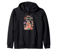 She Blooms Again Art Esthétique Floral Sweat à Capuche