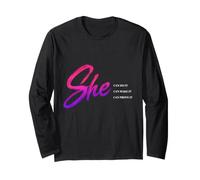 She Can Do It Women Empowerment Affirmation Positive Manche Longue