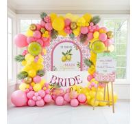 She found her Main Squeeze Balloon Garland Kit Arche de ballons Citron et Bannière Limonade Party Principale Squelette Décoration de fête prénuptiale