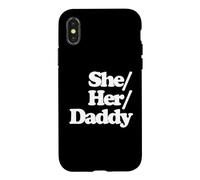 She/Her/Daddy - Funny Lesbian Gay Pride Queer LGBTQ+ Lesbienne Coque pour iPhone X/XS