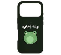 She Her Pronouns Frog Cute LGBT Queer Aesthetic Coque pour iPhone 17 Pro