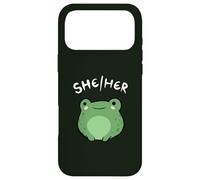 She Her Pronouns Frog Cute LGBT Queer Aesthetic Coque pour iPhone 17 Pro Max