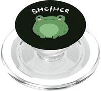 She Her Pronouns Frog Cute LGBT Queer Aesthetic PopSockets PopGrip pour MagSafe