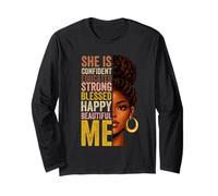 She is Me Beautiful Blessed Afro Melanine Black History Women Manche Longue