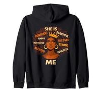 She is Me Beautiful Blessed Afro Melanine Black History Women Sweat à Capuche