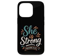 She is Strong Proverbs 31 25 - Verset biblique Vintage chrétien Coque pour iPhone 13 Pro