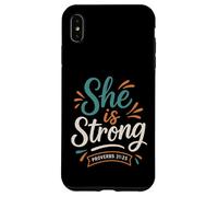 She is Strong Proverbs 31 25 - Verset biblique Vintage chrétien Coque pour iPhone XS Max