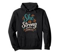 She is Strong Proverbs 31 25 - Verset biblique Vintage chrétien Sweat à Capuche