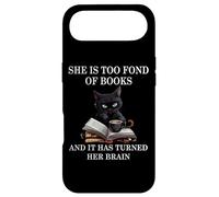 She is Too Fond of Books Funny Cat Book Coffee Books Lover Coque pour iPhone Air