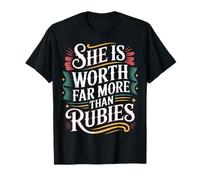 She is Worth Far More Than Rubies Chrétiennes |- T-Shirt