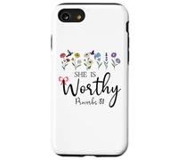 She is Worthy Proverbs 31 Christian Bible Verse God Quote Coque pour iPhone SE (2020) / 7/8