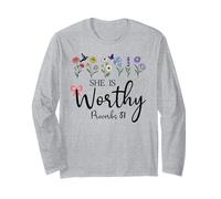 She is Worthy Proverbs 31 Christian Bible Verse God Quote Manche Longue