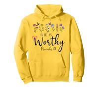 She is Worthy Proverbs 31 Christian Bible Verse God Quote Sweat à Capuche