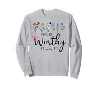 She is Worthy Proverbs 31 Christian Bible Verse God Quote Sweatshirt