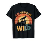 She Keeps Me Wild Mari de Partenaire Romantique Petit ami T-Shirt