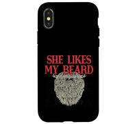 She Likes My Beard Humour Masculin Humoristique pour Papa Coque pour iPhone X/XS