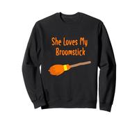 She Loves My Broomstick Couples Matching Halloween Sweatshirt