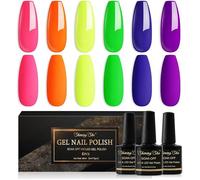 She Neon Semi-Permanent Nail Polish, 6 Colours Pink, Orange, Green, Blue, Purple UV Gel Semi-Permanent Soak Off Mul VERNIS A ONGLES