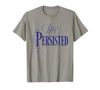 She Persisted Feminist Empowerment Citation Vintage Floral T-Shirt